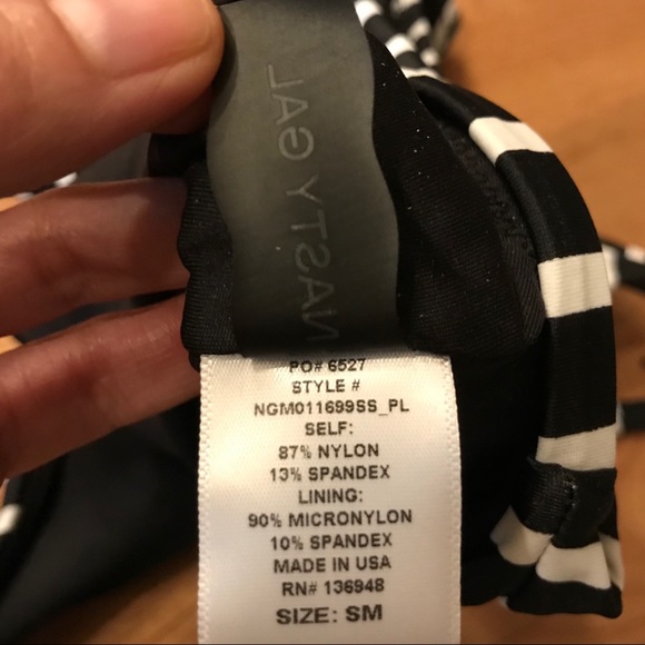NWOT NASTY GAL STRIPED One Piece Swimsuit - Picture 4 of 4